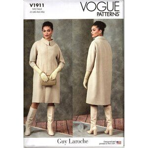 Vogue V1911 Misses L to XXL Guy Laroche Loose-Fitting Coat Uncut Sewing Pattern